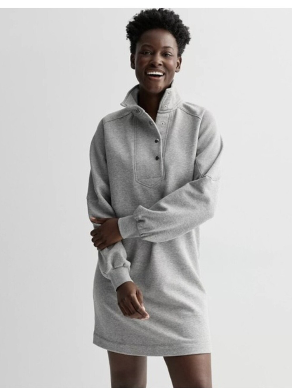 Womens Blue Sweatshirt Dress
